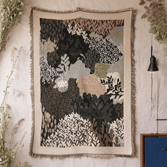 Ownkoti Abstract Forest Foliage Throw Blanket - 71" x 51" - image 0