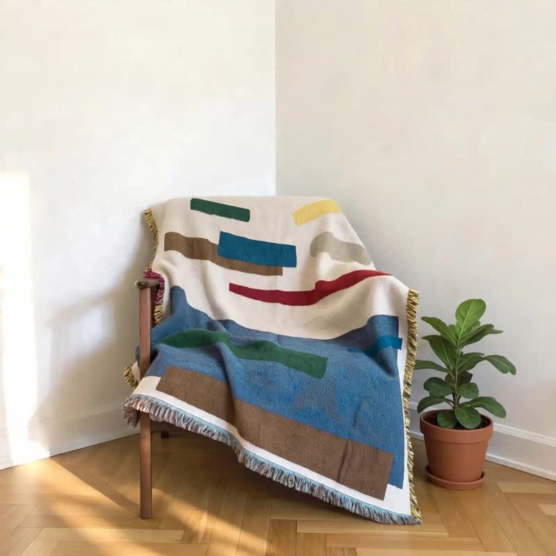 Ownkoti Artistic Geometric Fringed Tasseled Throw - image 3