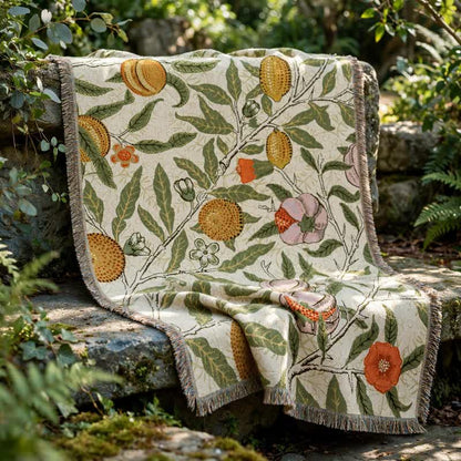 Ownkoti Vintage Pomegranate Floral Botanical Throw Blanket - 51" x 63" - image 0