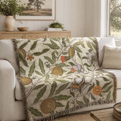 Ownkoti Vintage Pomegranate Floral Botanical Throw Blanket - image 3
