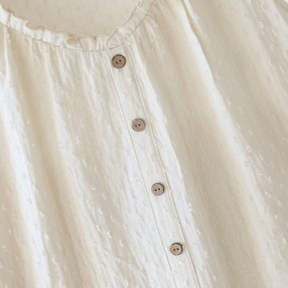 Ownkoti Beige Cotton Textured Sleeveless Lounge Dress - image 8