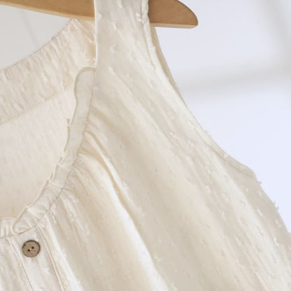 Ownkoti Beige Cotton Textured Sleeveless Lounge Dress - image 7