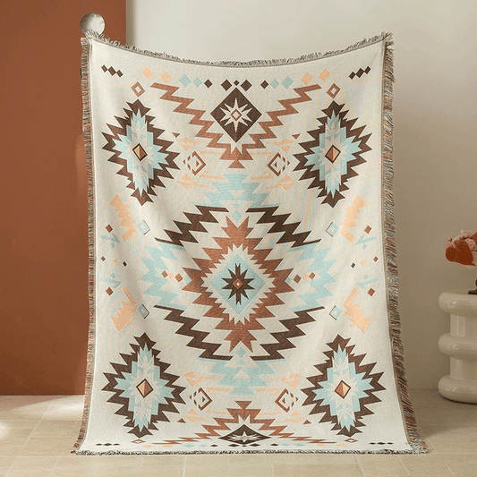 Ownkoti Bohemian Southwest Geometric Tasseled Decorative Throw - 71"× 51" - image 0
