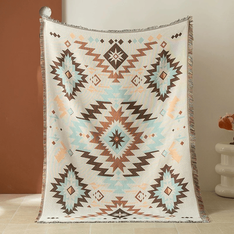 Ownkoti Bohemian Southwest Geometric Tasseled Decorative Throw - 71"× 51" - image 0