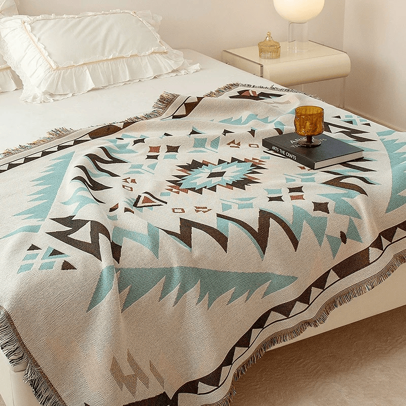 Ownkoti Bohemian Southwest Geometric Tasseled Decorative Throw - image 1