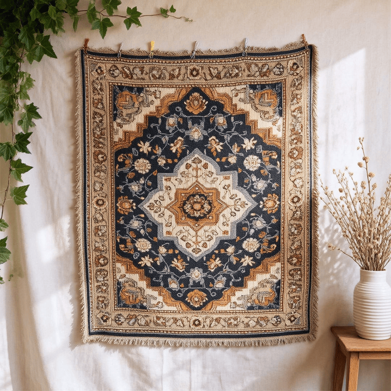 Ownkoti Retro Persian Floral Medallion Fringed Throw Blanket - 51" x 63" - image 0