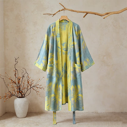 Ownkoti Bohemian Floral Cotton Double Gauze Kimono Robe - image 1
