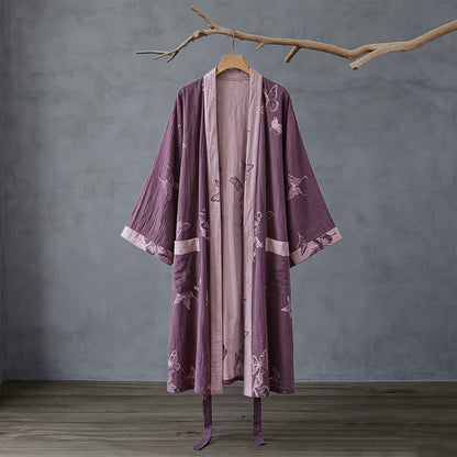 Ownkoti Butterfly Cotton Double Gauze Kimono Robe - image 1