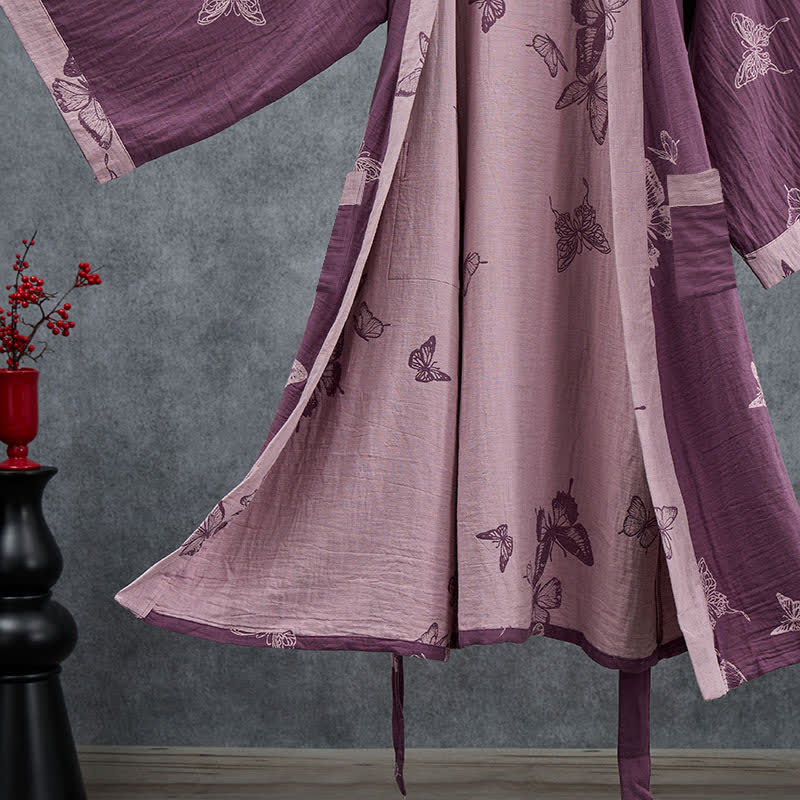 Ownkoti Butterfly Cotton Double Gauze Kimono Robe - image 4