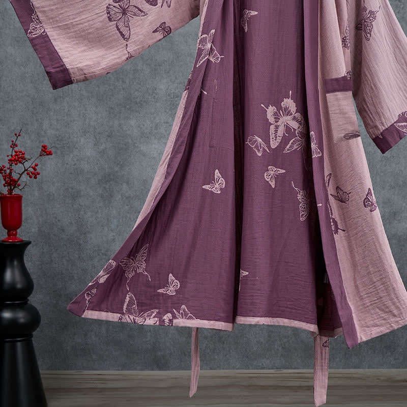 Ownkoti Butterfly Cotton Double Gauze Kimono Robe - image 11