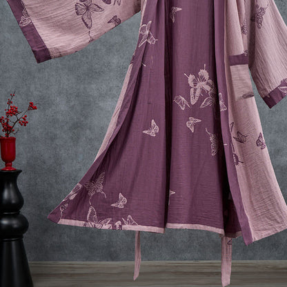 Ownkoti Butterfly Cotton Double Gauze Kimono Robe - image 11