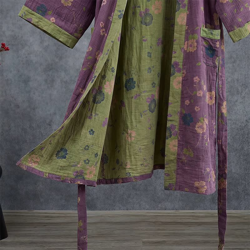 Ownkoti Garden Floral Organic Cotton Kimono Robe - image 16