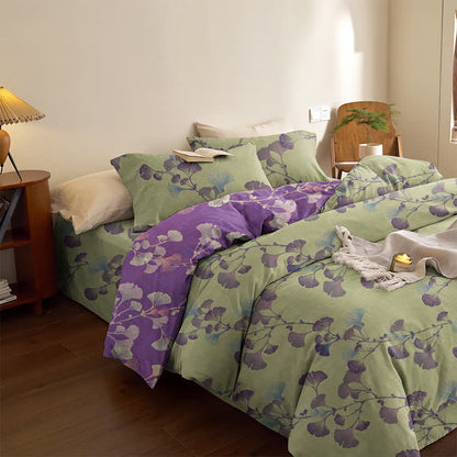 Ownkoti Retro Ginkgo Leaf Cotton Reversible Bedding Set - image 8