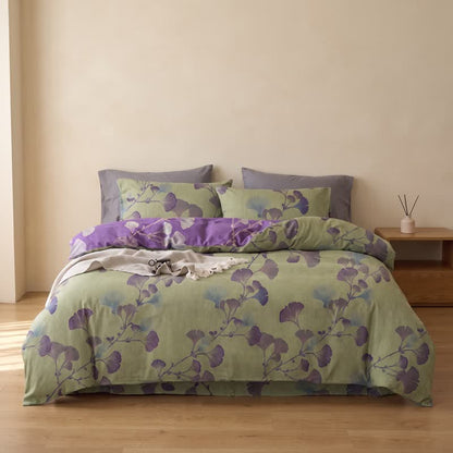 Ownkoti Retro Ginkgo Leaf Cotton Reversible Bedding Set - image 9