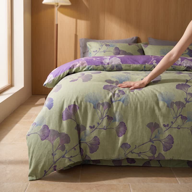 Ownkoti Retro Ginkgo Leaf Cotton Reversible Bedding Set - image 10