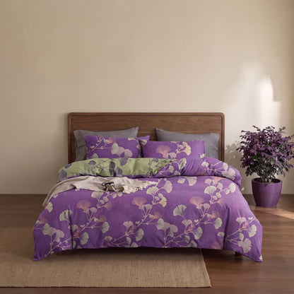 Ownkoti Retro Ginkgo Leaf Cotton Reversible Bedding Set - image 4