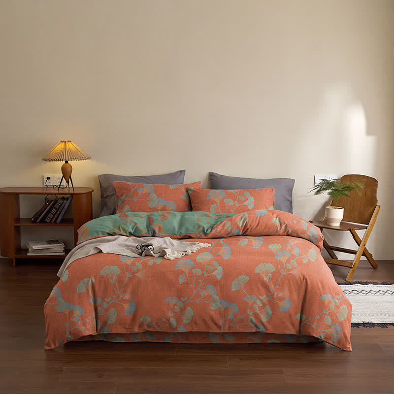 Ownkoti Retro Ginkgo Leaf Cotton Reversible Bedding Set - image 20