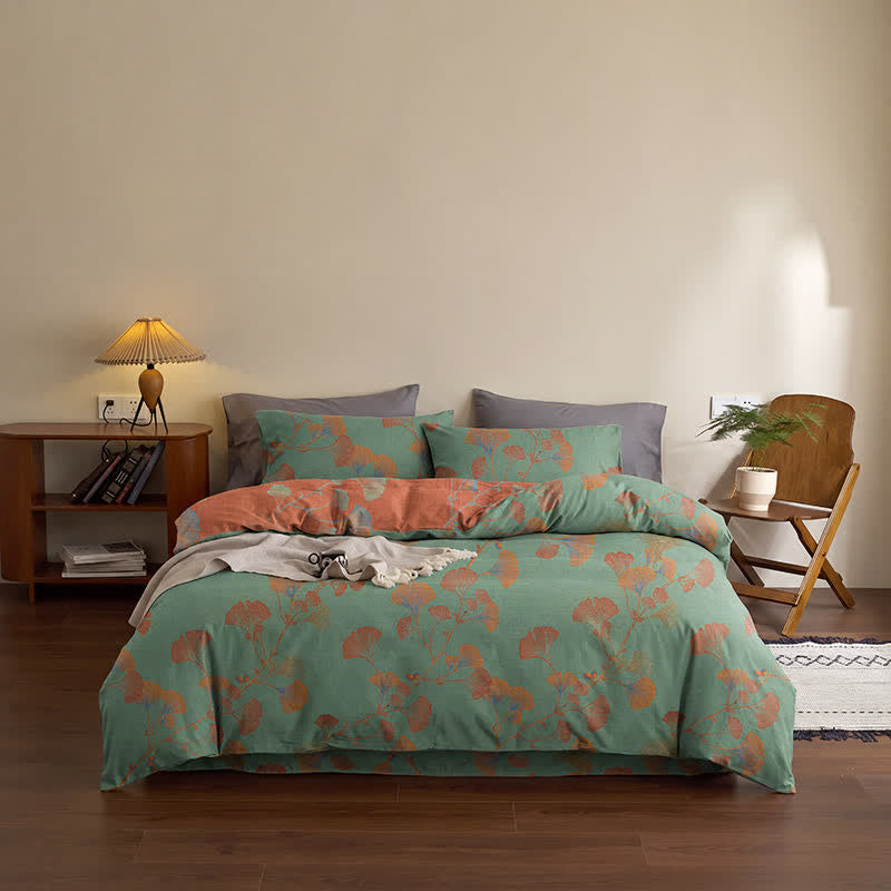 Ownkoti Retro Ginkgo Leaf Cotton Reversible Bedding Set - image 16