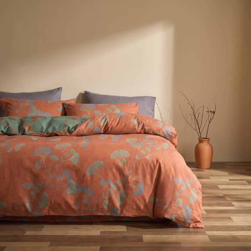 Ownkoti Retro Ginkgo Leaf Cotton Reversible Bedding Set - image 21