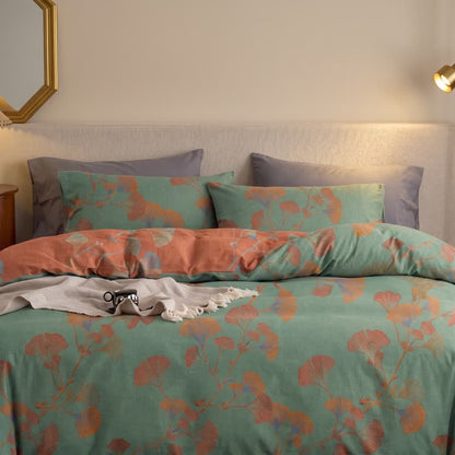 Ownkoti Retro Ginkgo Leaf Cotton Reversible Bedding Set - image 14