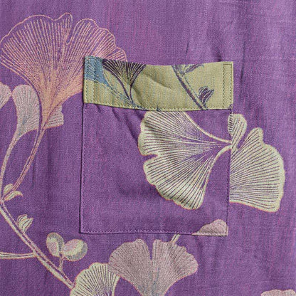 Ownkoti Retro Ginkgo Leaf Cotton Kimono Robe - image 4