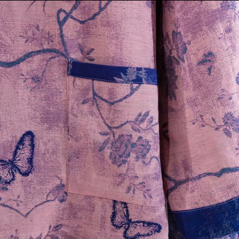 Ownkoti Retro Purple Butterfly Floral Cotton Loungewear Set - image 5