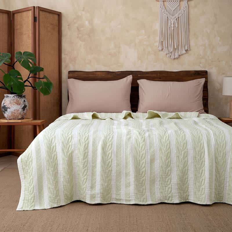 Ownkoti Scandinavian Leaf Stitch Cotton Quilt - image 1