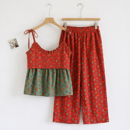 Ownkoti Ginkgo Biloba Leaf Cami Pajama Set - image 1