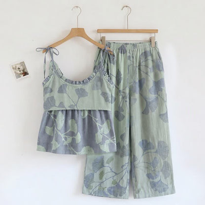 Ownkoti Ginkgo Leaf Cami Ruffled Pajama Set - image 5