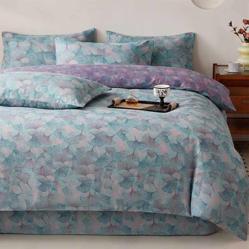Ownkoti Retro Botanical Ginkgo Leaf Cotton Bedding Set - image 1