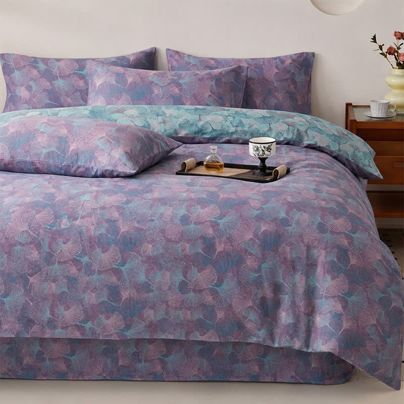 Ownkoti Retro Botanical Ginkgo Leaf Cotton Bedding Set - image 4