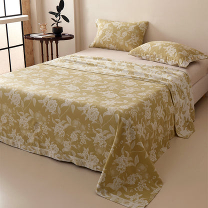 Ownkoti Vinatge Floral Muslin Coverlet Bedspread  - Green - 2PCS Pillowcases - 19" x 29" - image 3