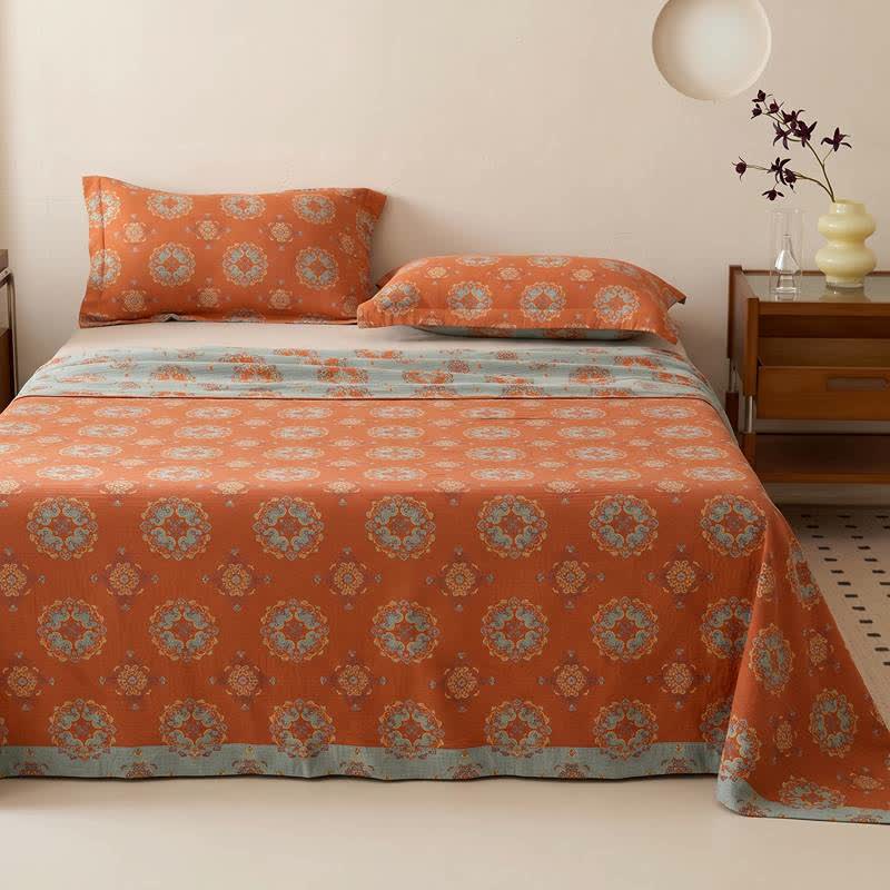 Ownkoti Oriental Medallion Floral Muslin Bedspread  - image 1