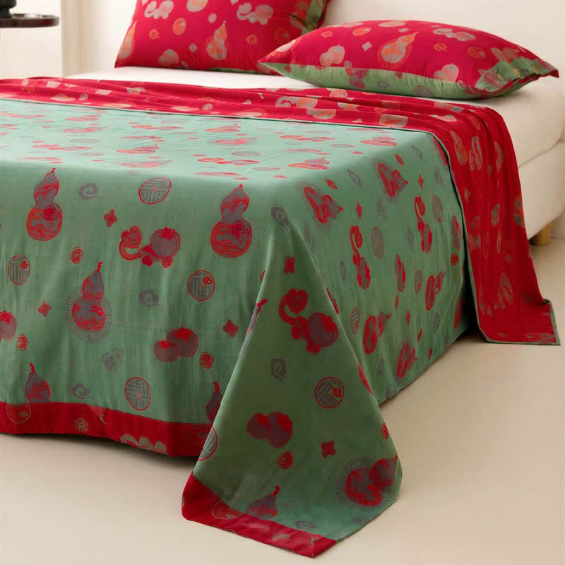 Ownkoti Gourd Pattern Muslin Reversible Coverlet Bedspread - image 2