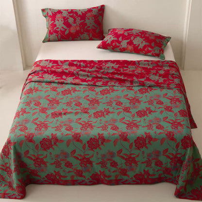 Ownkoti Opulent Floral Muslin Reversible Bedspread - image 1