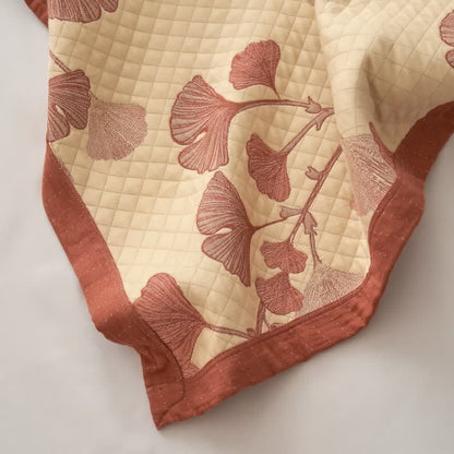 Ownkoti Red Ginkgo Leaf Pattern Cotton Blanket - image 15