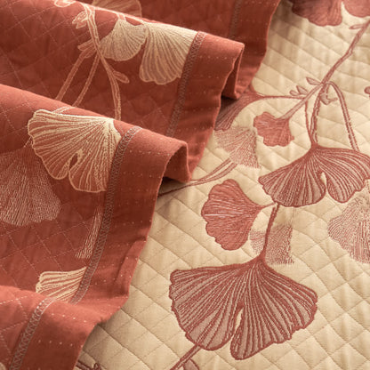 Ownkoti Red Ginkgo Leaf Pattern Cotton Blanket - image 14