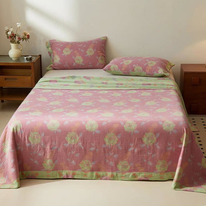 Ownkoti Dreamy Pastel Garden Cotton Muslin Bedspread - image 1