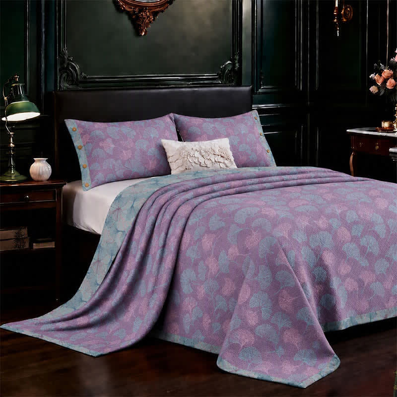 Ownkoti Muted Vintage Ginkgo Leaf Cotton Bedding Set - image 5