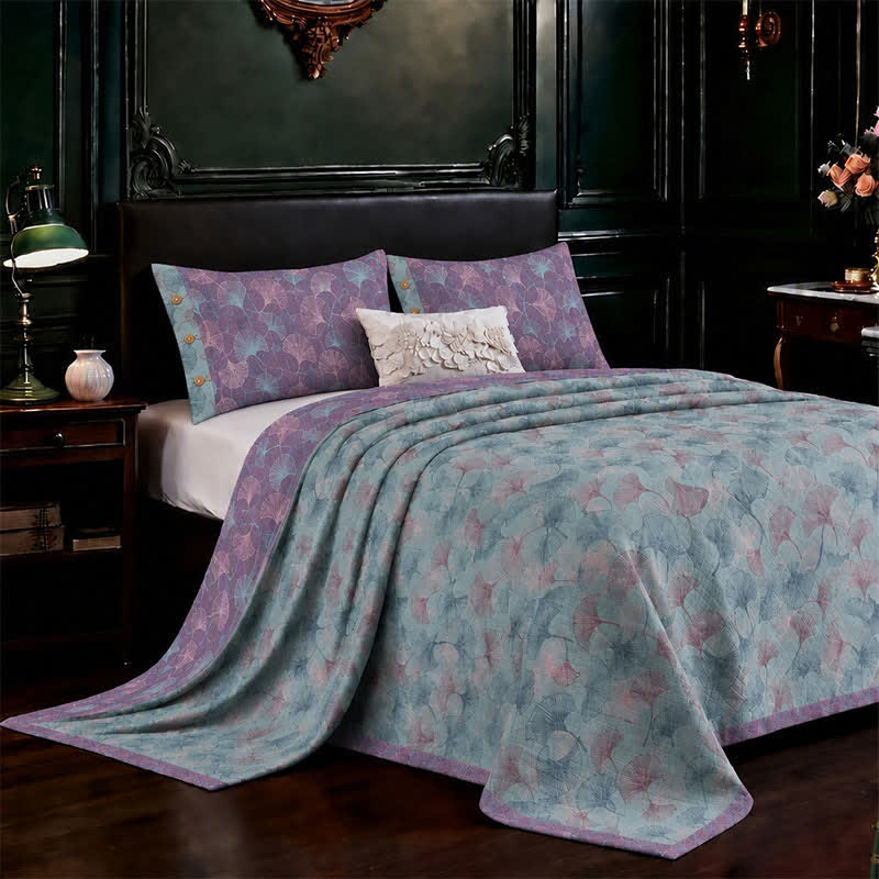 Ownkoti Muted Vintage Ginkgo Leaf Cotton Bedding Set - image 2