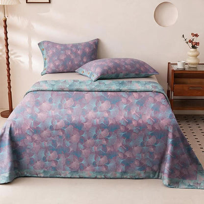 Ownkoti Muted Vintage Ginkgo Leaf Cotton Bedding Set - image 4