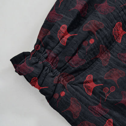 Ownkoti Retro‑Style Ginkgo Leaf Cotton Loose Lounge Pants - image 9