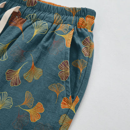 Ownkoti Multi‑Color Ginkgo Leaf Cotton Lounge Pants - image 3