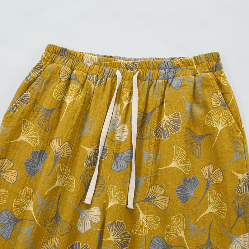 Ownkoti Multi‑Color Ginkgo Leaf Cotton Lounge Pants - image 7