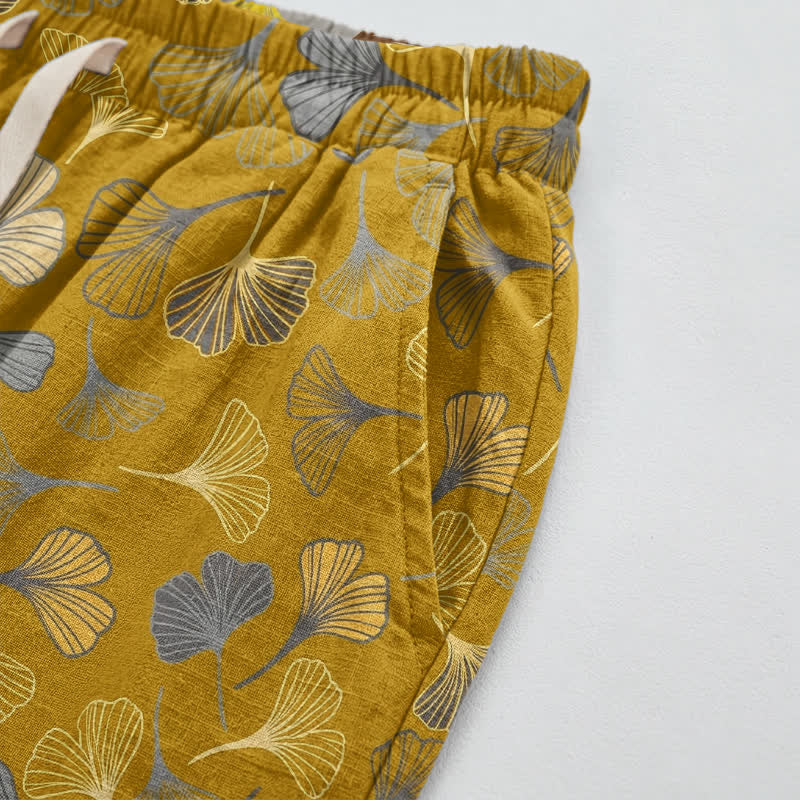 Ownkoti Multi‑Color Ginkgo Leaf Cotton Lounge Pants - image 8