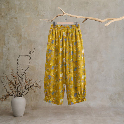 Ownkoti Multi‑Color Ginkgo Leaf Cotton Lounge Pants - image 6