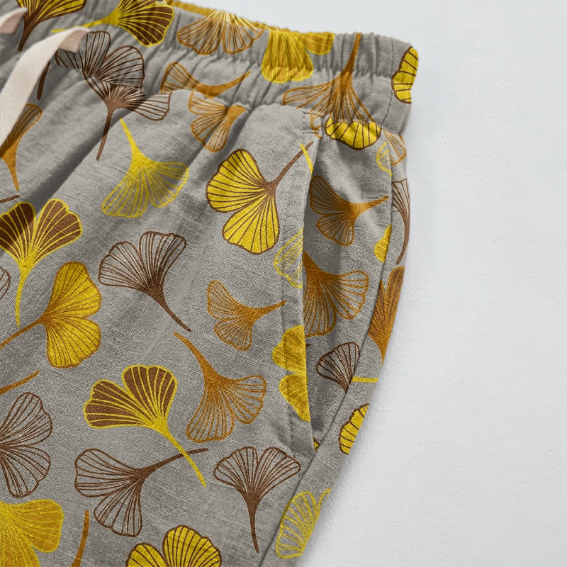 Ownkoti Multi‑Color Ginkgo Leaf Cotton Lounge Pants - image 13