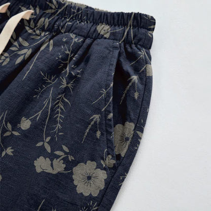 Ownkoti Navy Blue Wildflower Cotton Gauge Lounge Pants - image 3