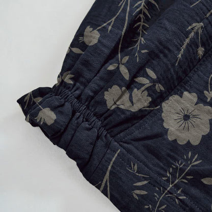 Ownkoti Navy Blue Wildflower Cotton Gauge Lounge Pants - image 4