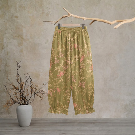 Ownkoti Retro Olive Green Bamboo Lounge Pants - XL - image 0